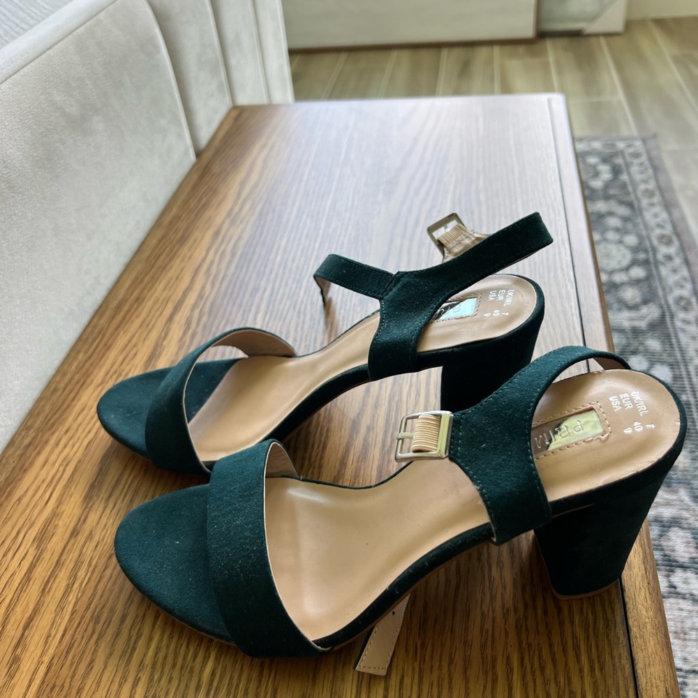 Primark Dark Green Heeled Sandals